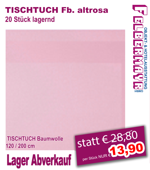 TISCHTUCH Baumwolle Fb. altrosa